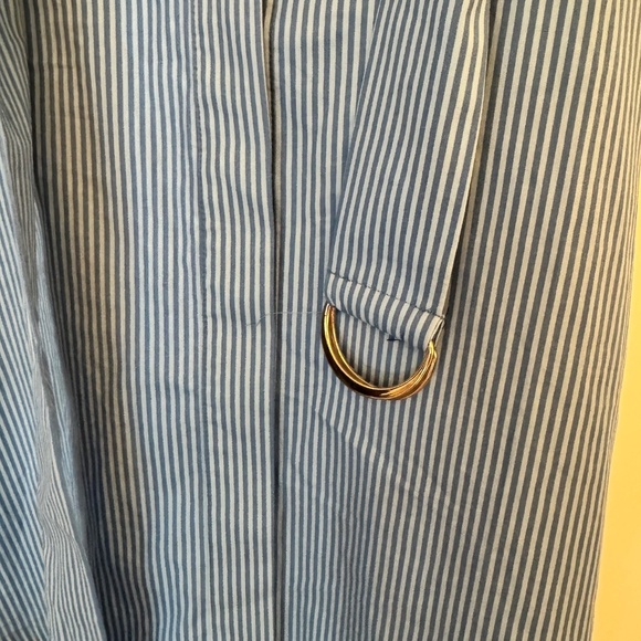 White House Black Market (WHBM) Seersucker Utility Midi Dress, BLUE/WHITE, SZ 4 - Picture 5 of 10